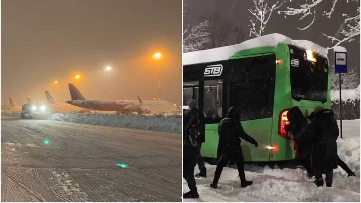România paralizată de ninsori: transportul în colaps total